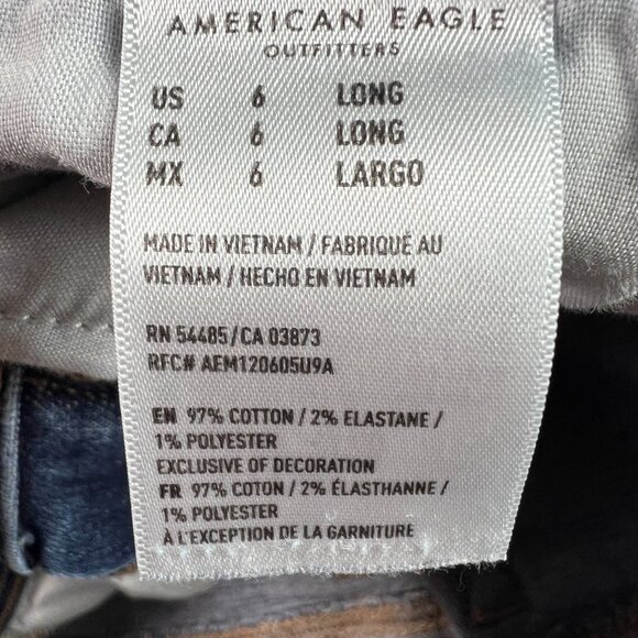 American Eagle Jeans Women 29x31* Low Rise Kick Boot Cut Blue Faded Denim Tag 6L - Picture 9 of 16